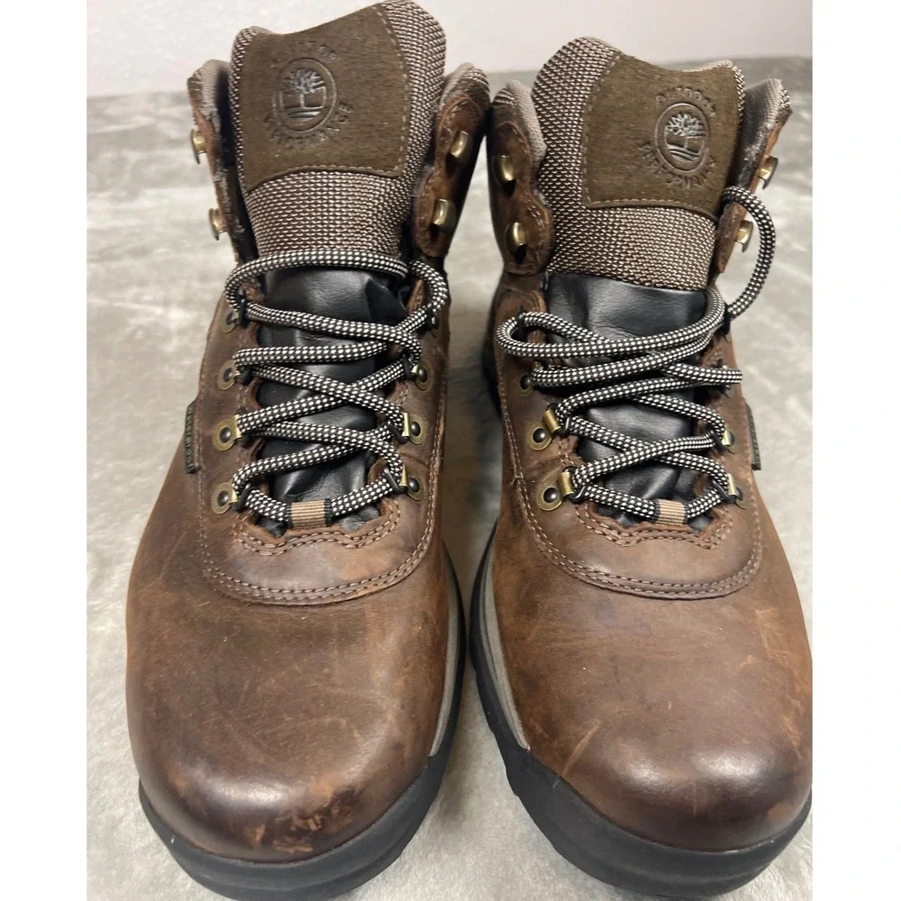 Timberland White Ledge Mid Waterproof Hiking Boots‎ Dk Brown Leather Mens 10.5